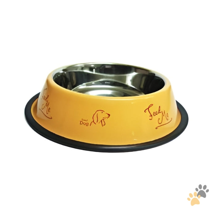 ANTISKID COLOURED DOG BOWL WITH PRINTING