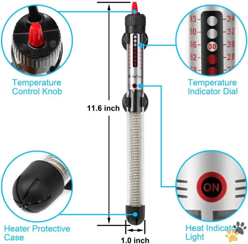 Datoo Aquarium Heater - 300watt - Aquarium Heater Fish Tank Heater Submersible 300 Watt 1 Yr Warranty.