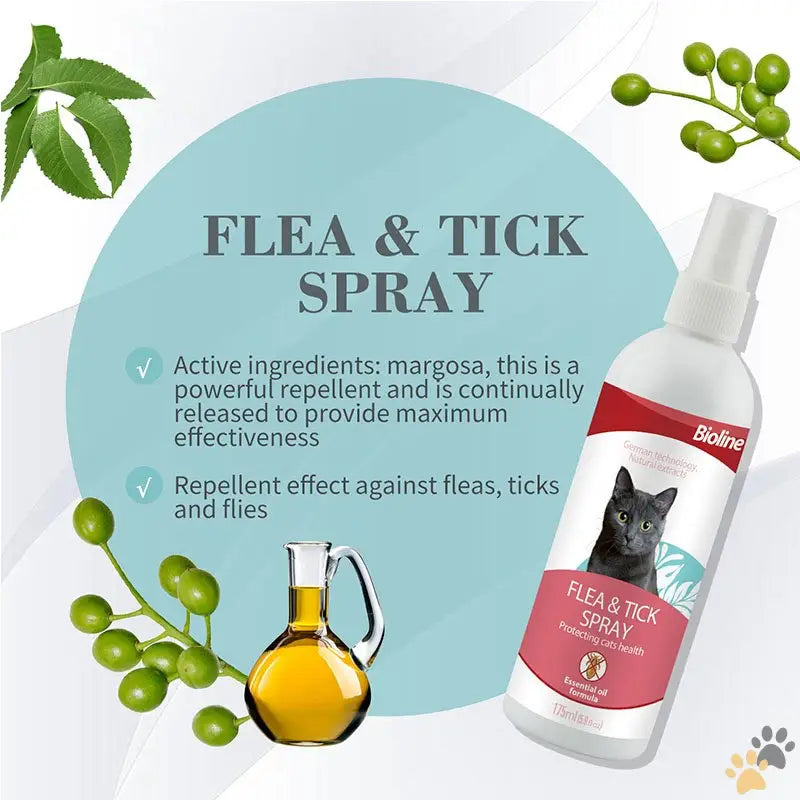 Bioline Flea and Tick Spray for Cat - Health & Wellness