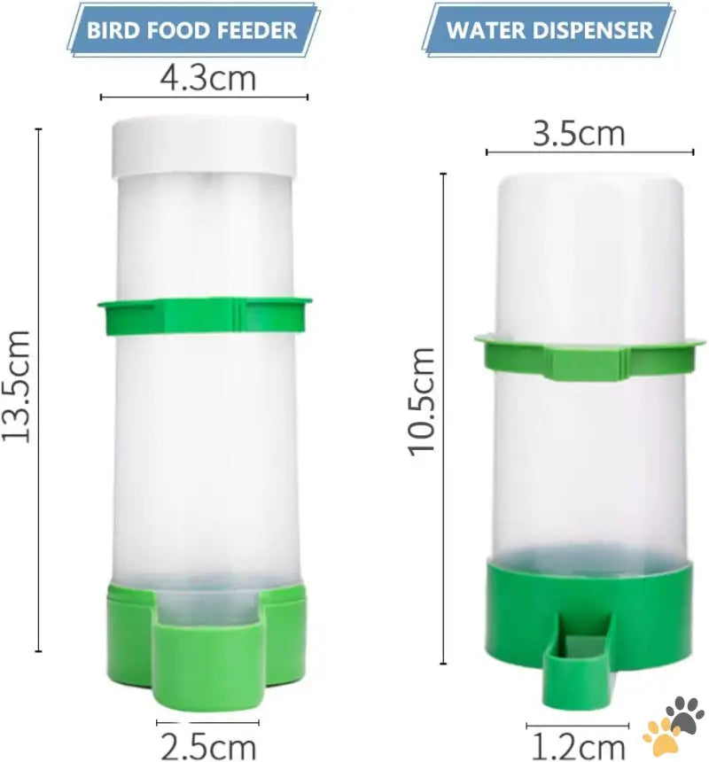 Xistest Feeder Water Dispenser Set - 2pcs 90ml + 1pcs 150ml - Bird Feeder & Water Dispenser Set Automatic Bird Feeder