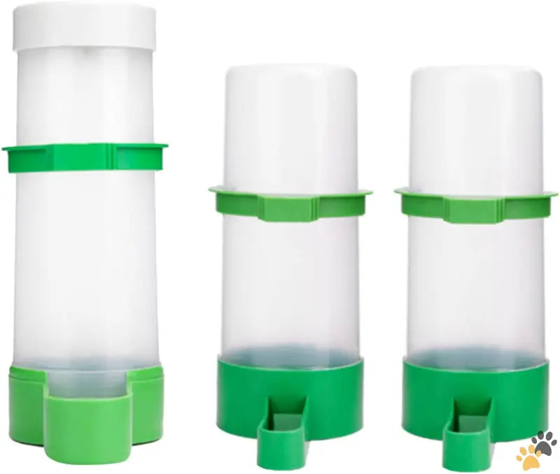 Xistest Feeder Water Dispenser Set - 2pcs 90ml + 1pcs 150ml - Bird Feeder & Water Dispenser Set Automatic Bird Feeder