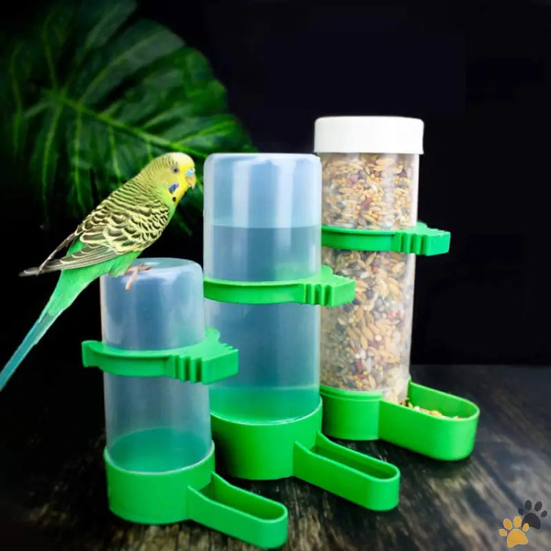 Xistest Feeder Water Dispenser Set - 2pcs 90ml + 1pcs 150ml - Bird Feeder & Water Dispenser Set Automatic Bird Feeder