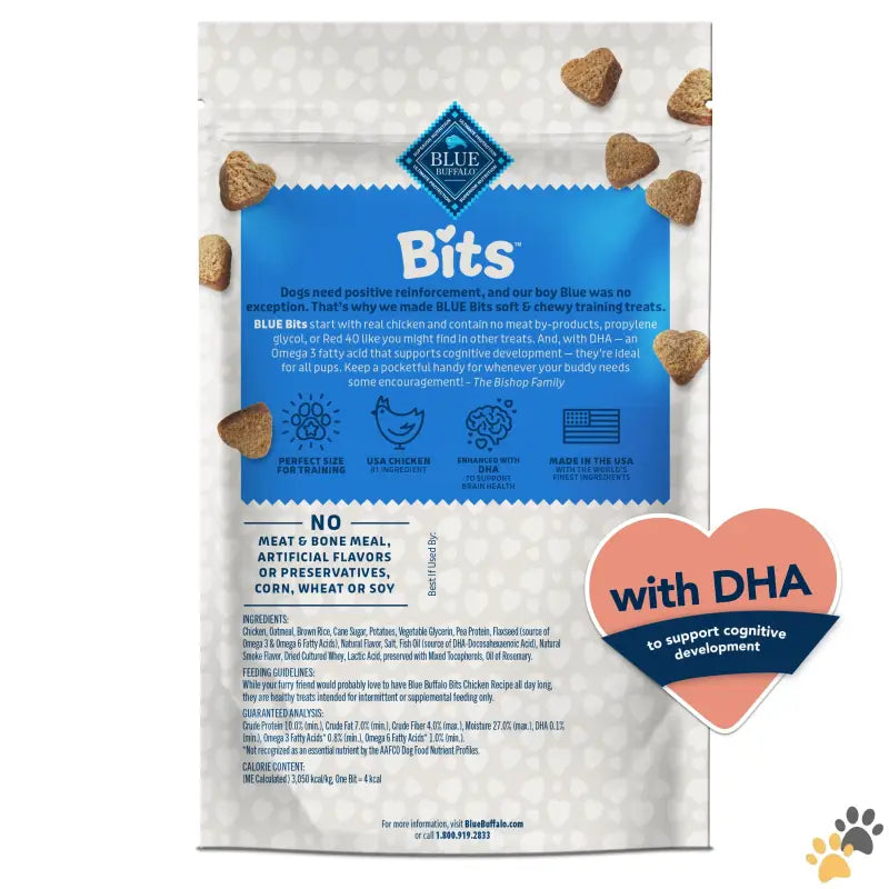 Blue Buffalo Blue Bits Dog Treats - Bits Soft Dog Treats for Training Enhanced with Dha 4-oz. Bag.