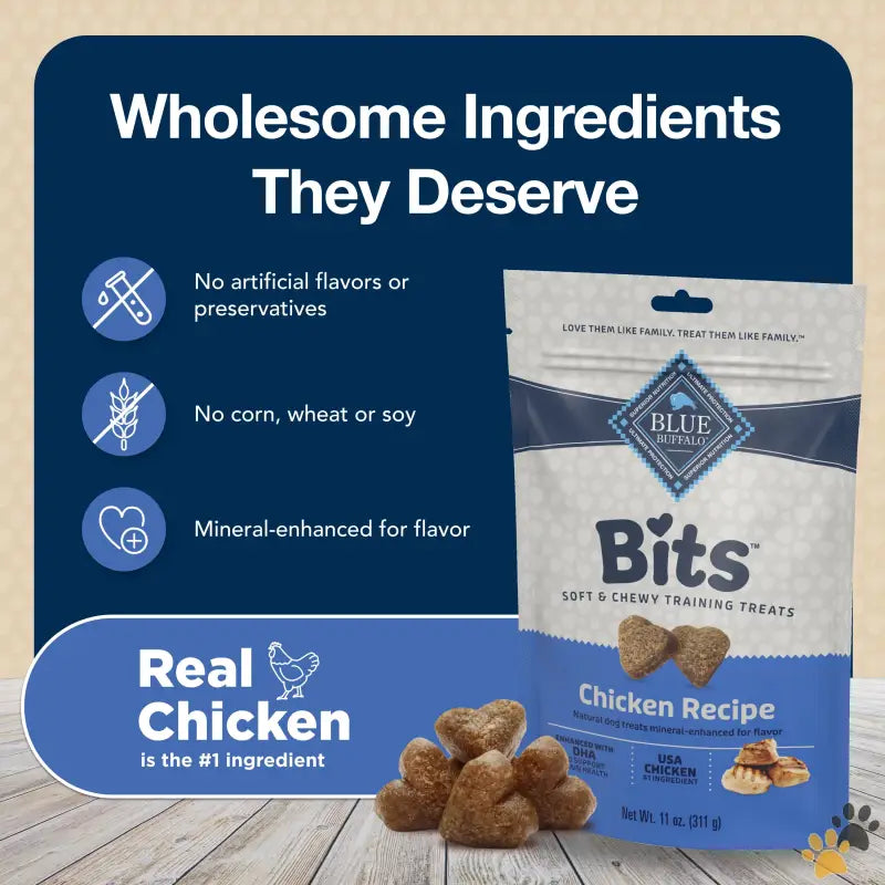 Blue Buffalo Blue Bits Dog Treats - Bits Soft Dog Treats for Training Enhanced with Dha 4-oz. Bag.