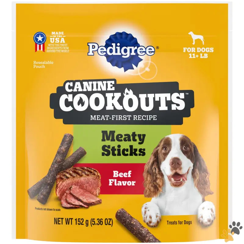 Pedigree Soft Dog Treats Beef Flavor - Beef - Canine Cookout Soft Dog Treats Beef Flavored Meaty Sticks 5.36 Oz Bag.