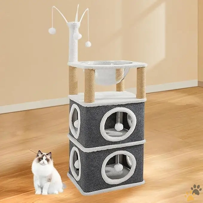 Cat Bed Space Capsule Cat House Furniture Interactive Play Toy - Three Layers - Pet Housing