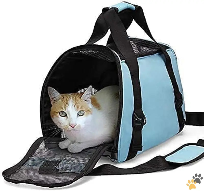 Small Pet Carrier with Padded Shoulder Strap - Small Blue - Cat Carrier,soft-sided Pet Travel Carrier for Cats,dogs