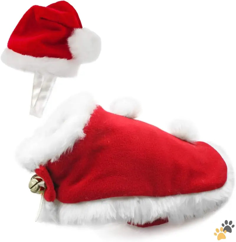 Namsan Santa Hat Pet Outfit - Santa Costume - Cat Christmas Costume Small Dog Santa Hat with Cloak Set Warm Xmas Cloak