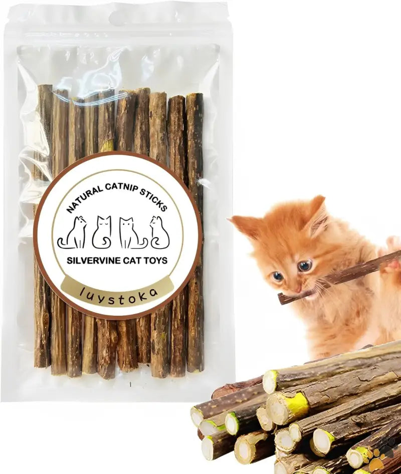 Silvervine Sticks Cat Toys - 10pcs - Cat Toys Silvervine for Cats Cat Chew Stick Catnip Toys Matatabi Silvervine Sticks