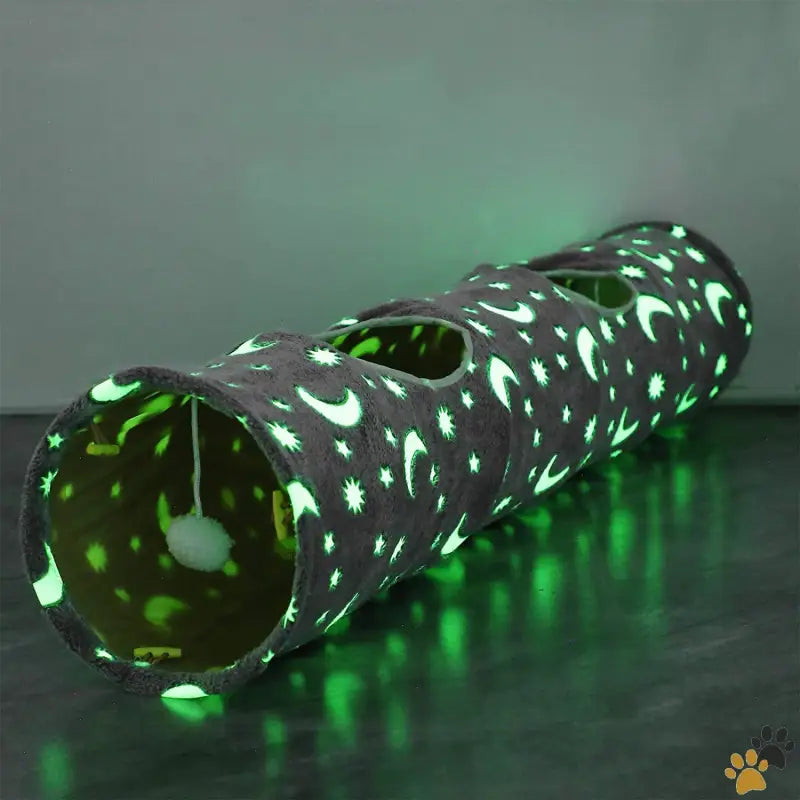 Glowing Cat Tunnel Tube - 47.2inch - Cat Tunnel Tube with Plush Ball Toys Collapsible Self-luminous Photoluminescence