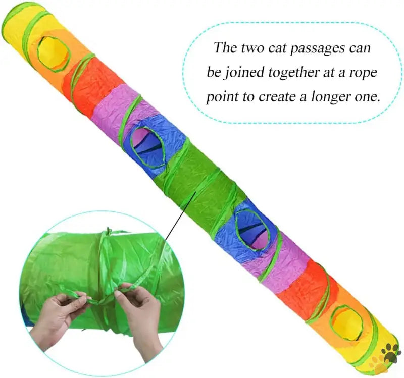 Cat Tunnel Cat Play Fun - Colorful - Cat Tunnel Cat Tubes for Indoor Cats Collapsible Cat Play Toy for Puzzle