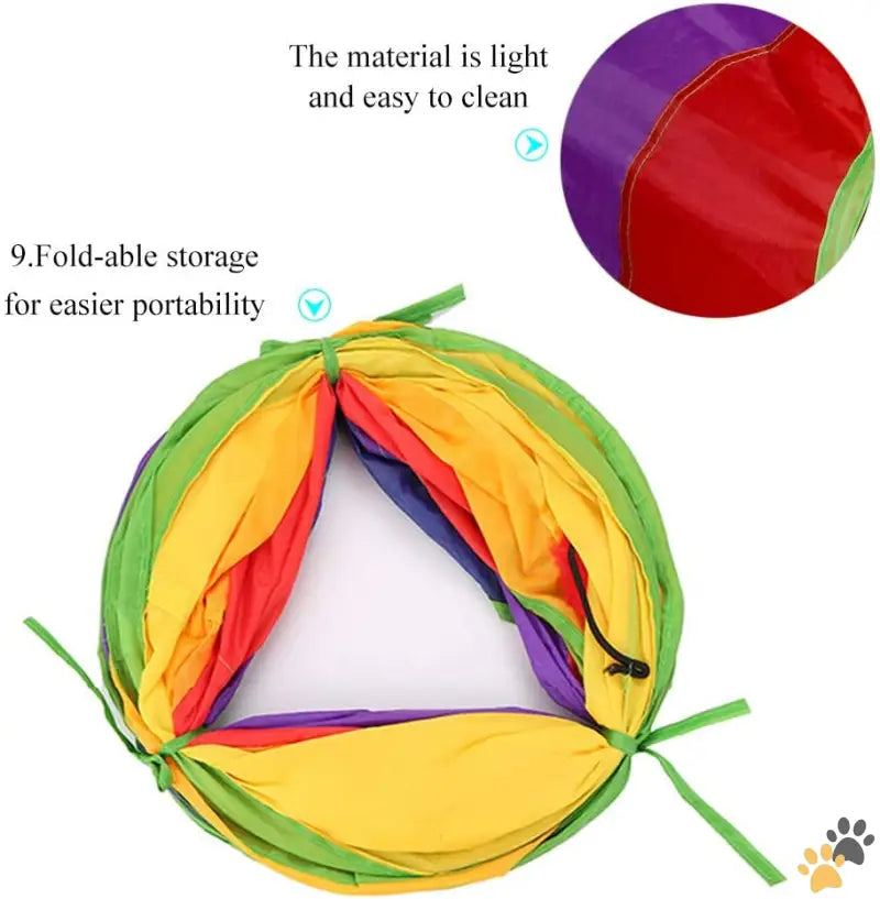 Cat Tunnel Cat Play Fun - Colorful - Cat Tunnel Cat Tubes for Indoor Cats Collapsible Cat Play Toy for Puzzle