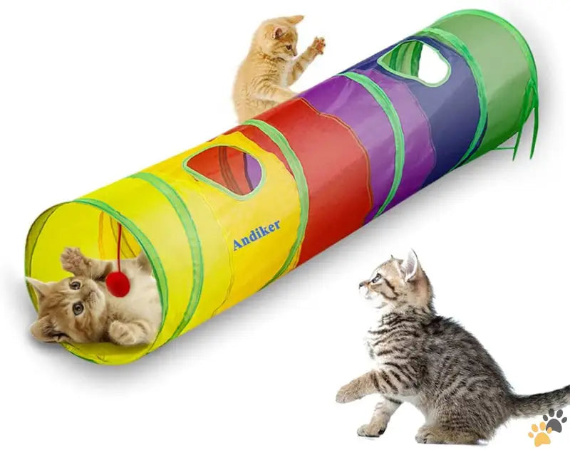 Cat Tunnel Cat Play Fun - Colorful - Cat Tunnel Cat Tubes for Indoor Cats Collapsible Cat Play Toy for Puzzle