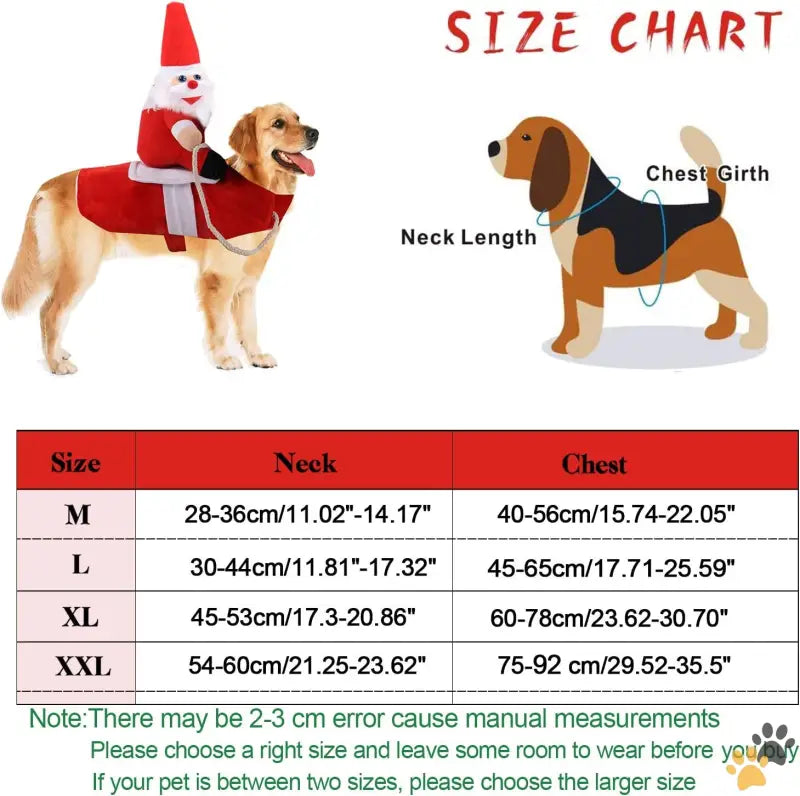 Christmas Dog Costume Easy Fit - Large - Clearance Christmas Dog Costume Funny Dog Christmas Santa Claus Costume Riding