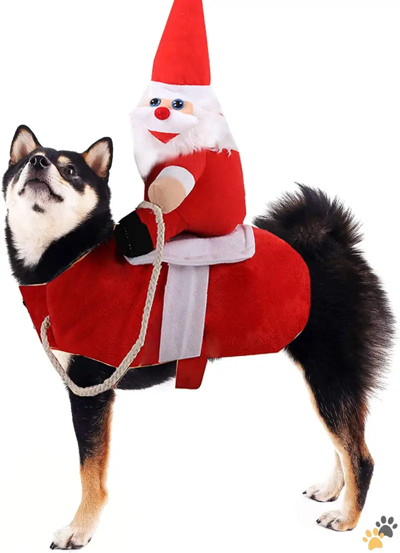 Christmas Dog Costume Easy Fit - Large - Clearance Christmas Dog Costume Funny Dog Christmas Santa Claus Costume Riding