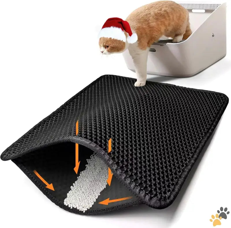 Cat Litter Mat Litter Trapper - Black / 23’’ x 17’’ - Conlun Cat Litter Mat Cat Litter Trapping Mat Honeycomb