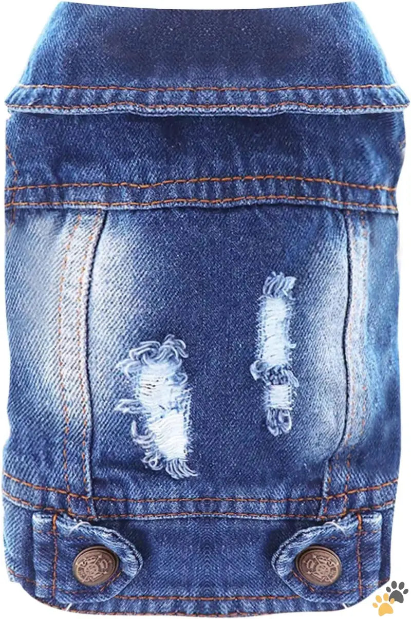 Dog Denim Jacket - Blue / Xs（suggest 2-4 Lbs） - Cool Blue Dog Jean Jacket Small Pet Outfits Dog Clothes for Small