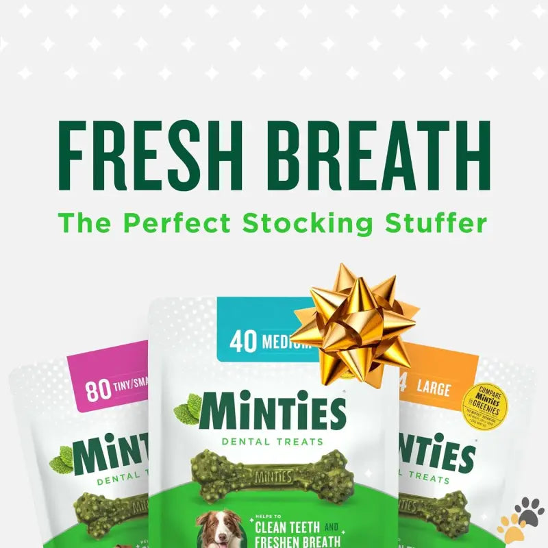 Vet Recommended Minties Dog Dental Chews - Small Mint / 16 Ounces - Dental Chews for Dogs 40 Count Vet-recommended