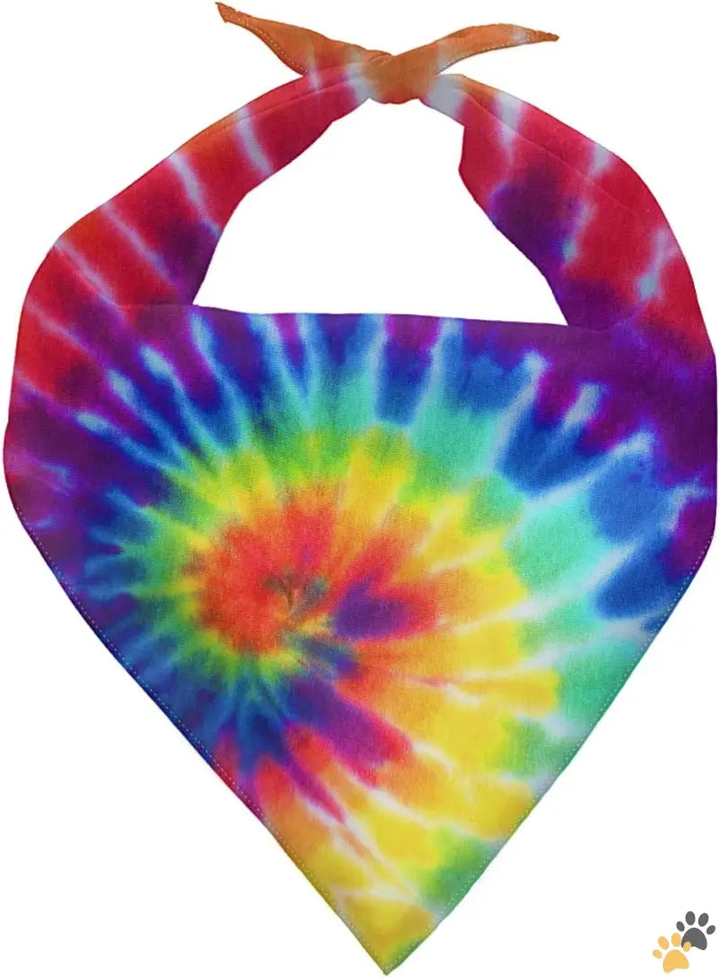 Soft Dog Bandanas Neck Size Guide - Tie-dye - Dog Bandana Tie-dye Rainbow Spiral Pet Kerchief Dog Scarf Accessories