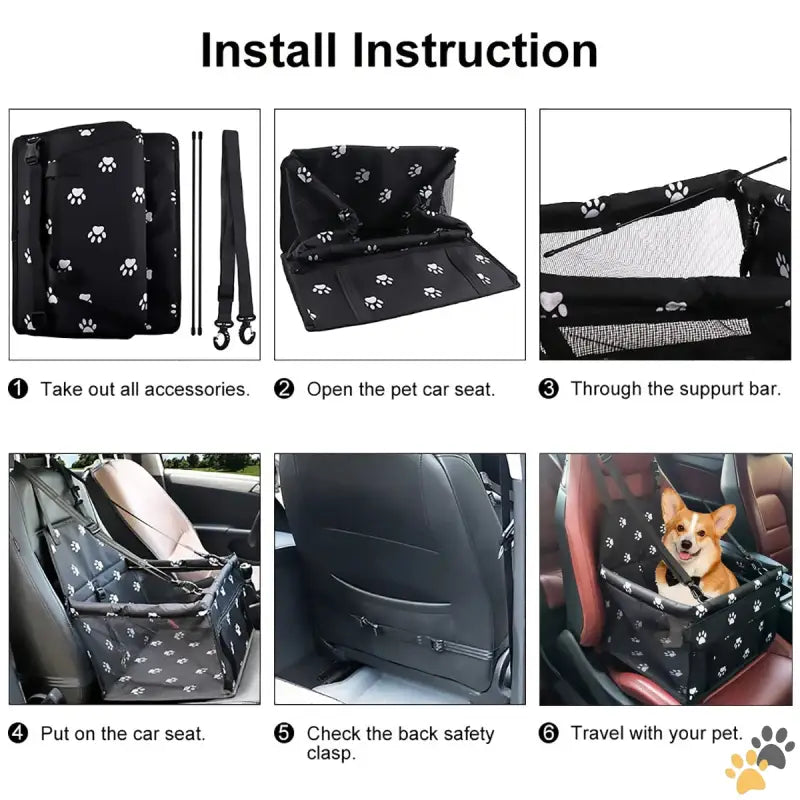 Dog Car Seat Pet Carrier - Dog Car Seat for Small Dogs Portable and Washable Puppy Dog Booster Seats for Car Front Seat