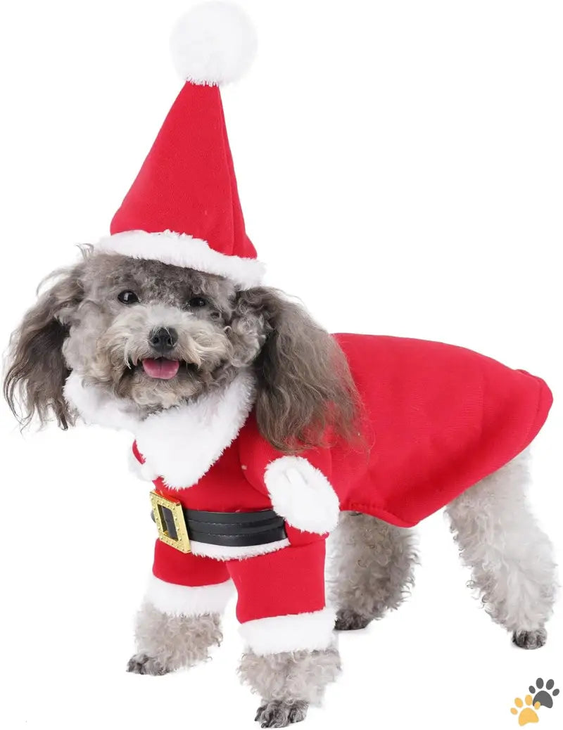 Pet Santa Claus Costume 3-5.5 Lbs - Red / 9.4’’neck Girth, 13.0’’chest - Dog Cat Christmas Santa Claus Costume