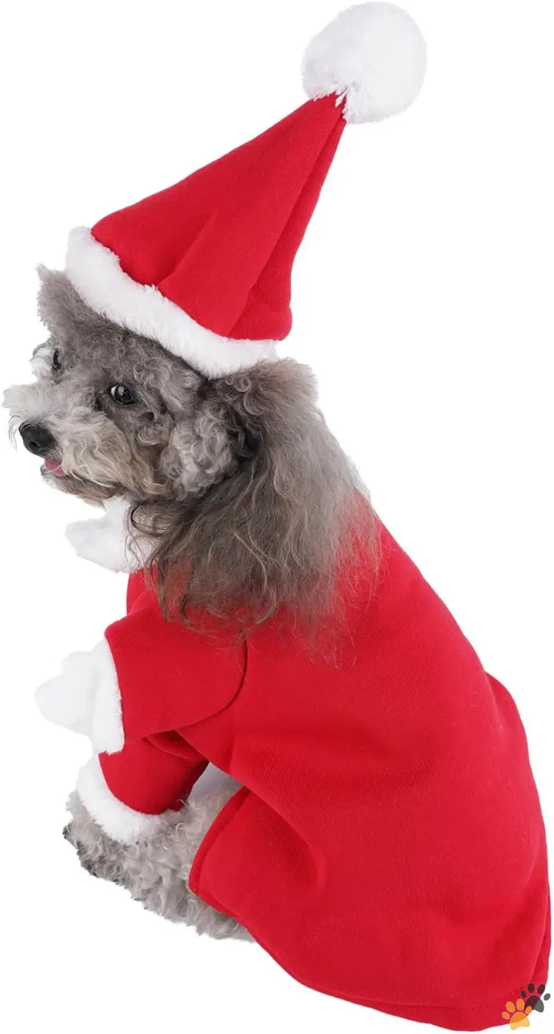 Pet Santa Claus Costume 3-5.5 Lbs - Red / 9.4’’neck Girth, 13.0’’chest - Dog Cat Christmas Santa Claus Costume