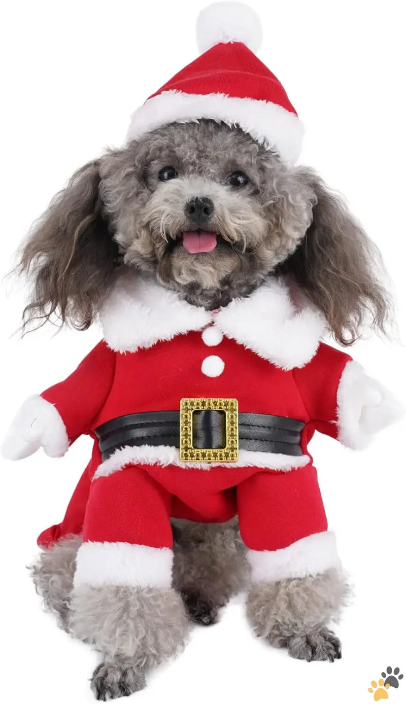 Pet Santa Claus Costume 3-5.5 Lbs - Red / 9.4’’neck Girth, 13.0’’chest - Dog Cat Christmas Santa Claus Costume