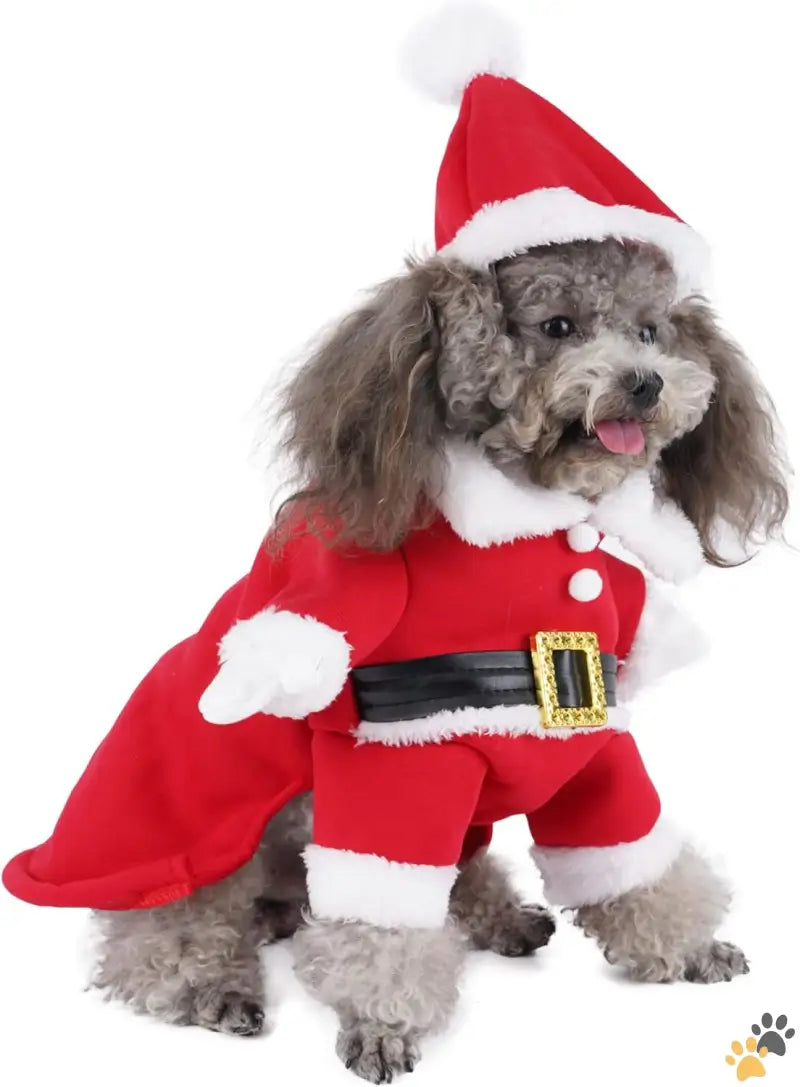 Pet Santa Claus Costume 3-5.5 Lbs - Red / 9.4’’neck Girth, 13.0’’chest - Dog Cat Christmas Santa Claus Costume