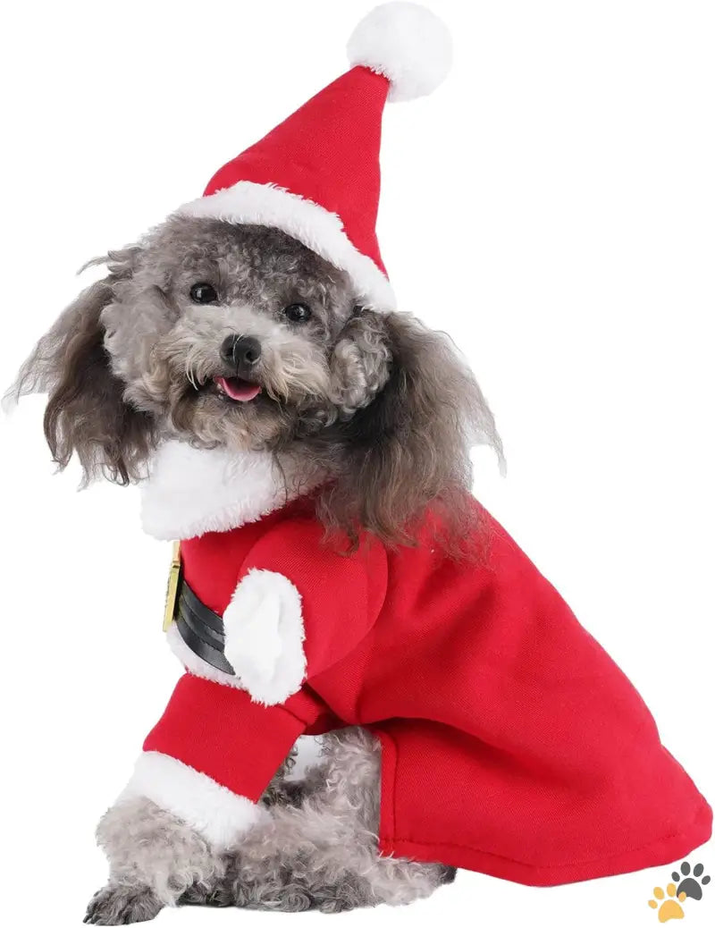 Pet Santa Claus Costume 3-5.5 Lbs - Red / 9.4’’neck Girth, 13.0’’chest - Dog Cat Christmas Santa Claus Costume