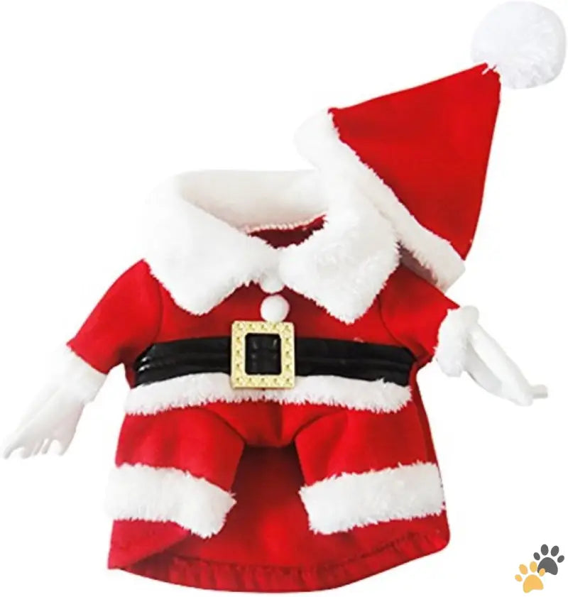 Pet Santa Claus Costume 3-5.5 Lbs - Red / 9.4’’neck Girth, 13.0’’chest - Dog Cat Christmas Santa Claus Costume