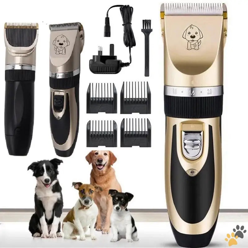 Ultra-quiet Dog Clippers Grooming Kit - Gold - Dog Clippers Cordless Dog Grooming Kit Professional Quiet Electric Pets