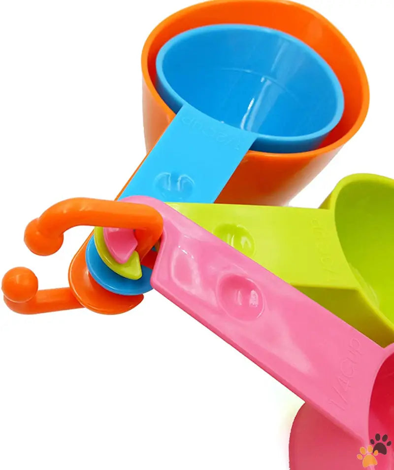 Plastic Measuring Cups Pet Food Scoop Set - Set of 4 - Dog Food Scoop Set of 4 - Plastic Measuring Cups for Dog Cat