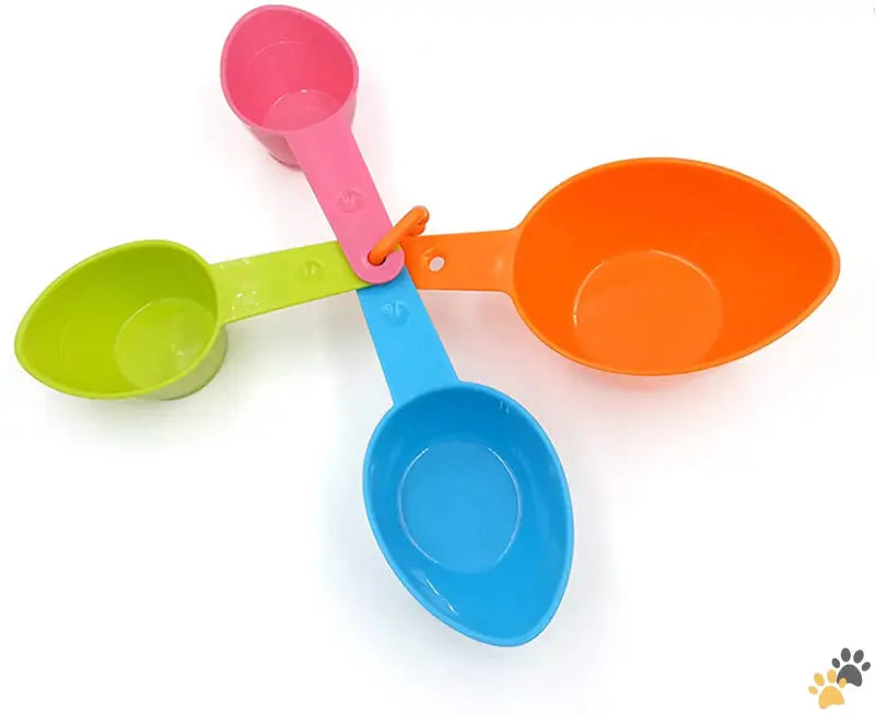 Plastic Measuring Cups Pet Food Scoop Set - Set of 4 - Dog Food Scoop Set of 4 - Plastic Measuring Cups for Dog Cat