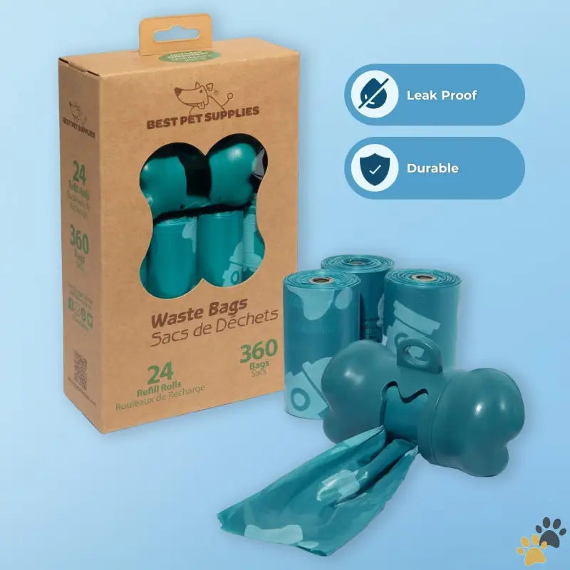 Heavy-duty Dog Poop Bags - Turquoise / 15 Count (pack of 24) - Dog Poop Bags (360 Bags) for Waste Refuse Cleanup Doggy