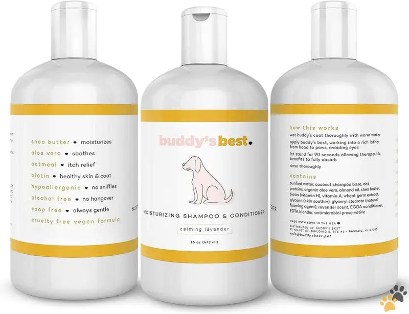 Buddy’s Best Dog Shampoo Sensitive Skin - Calming Lavender / 16 Fl Oz (pack of 1) - Dog Shampoo for Smelly Dogs