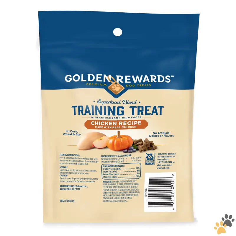 Golden Rewards Chicken Recipe Training Treats - 1 - Dog Training Treats with Real Chicken Recipe 9 Oz Pouch.