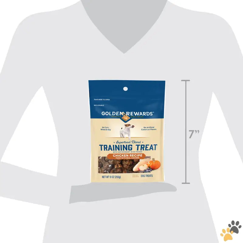 Golden Rewards Chicken Recipe Training Treats - 1 - Dog Training Treats with Real Chicken Recipe 9 Oz Pouch.