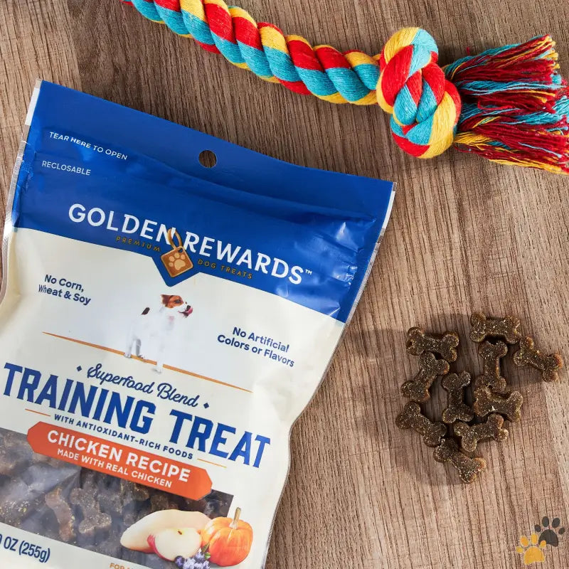 Golden Rewards Chicken Recipe Training Treats - 1 - Dog Training Treats with Real Chicken Recipe 9 Oz Pouch.