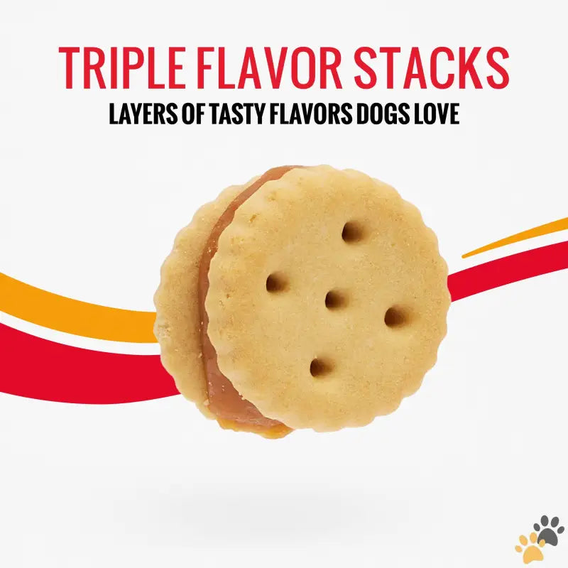 Tasty Triple Flavor Peanut Butter Dog Treats - 3.5 Oz - Good ?N’ Tasty Triple Flavor Stacks Treats for All Dogs