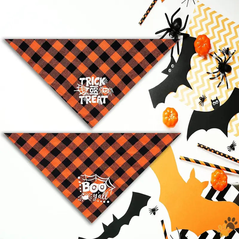 Halloween Dog Bandana Medium Large - Boo Y’all / Large - Halloween Dog Cat Bandana Holiday Bandana for Small Medium