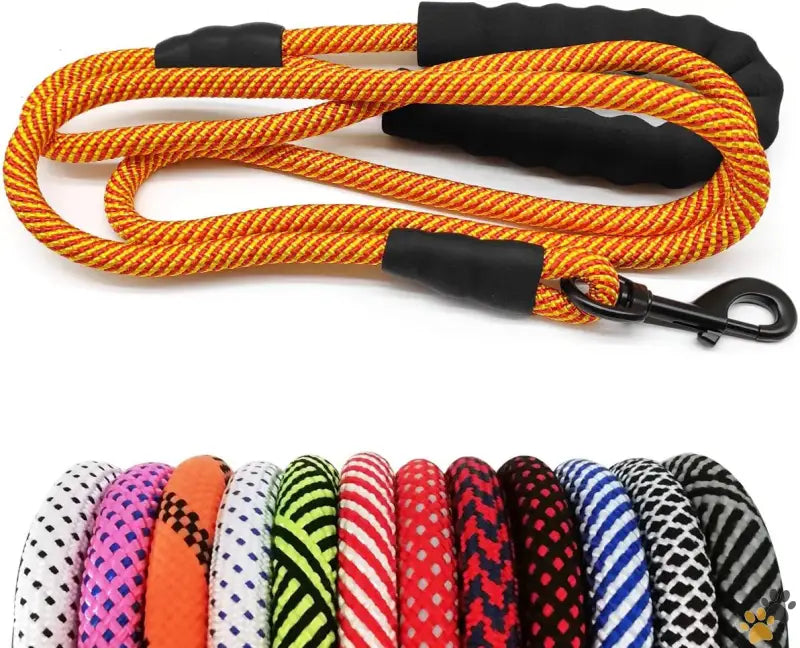 Heavy Duty Rope Dog Leash - Orange / 1/2’’ * 6’ - Heavy Duty Rope Dog Leash 3/4/5/6/7/8/10/12/15 Ft Nylon Pet