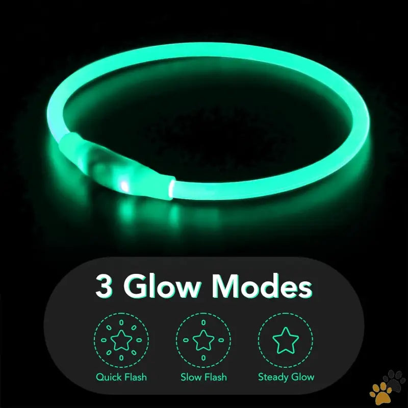 Colaseeme Led Dog Collar - Cyan - Led Dog Collar Light Up Dog Collars 1 Count Usb Rechargeable Tpu Glow Safety Basic