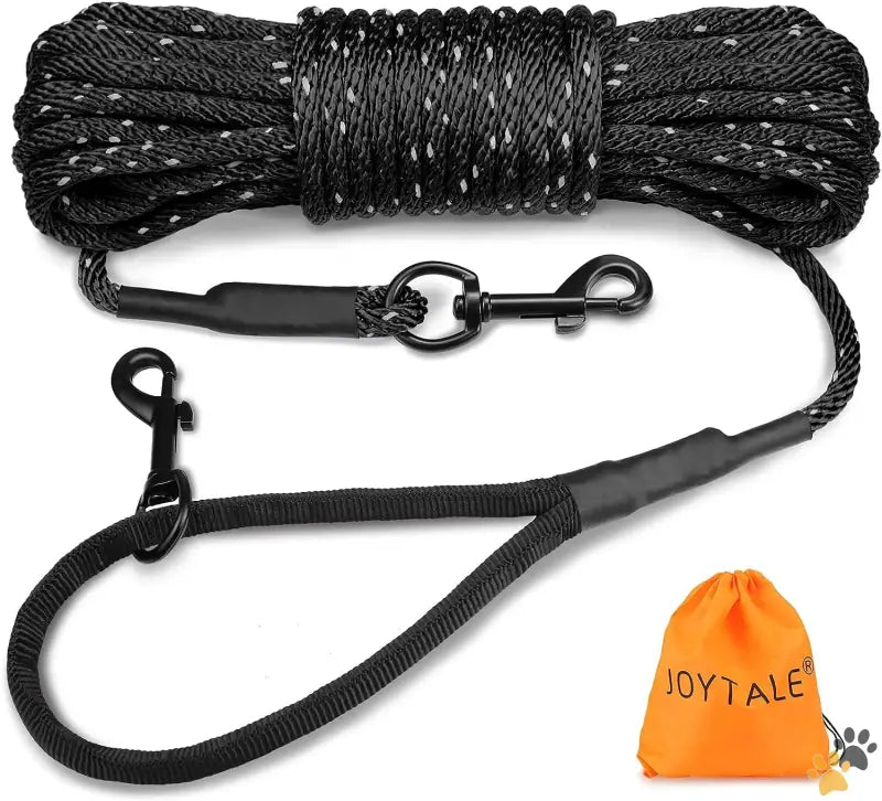 Long Dog Training Rope - Black / 30 Ft(pack of 1) - Long Dog Training Leash 30 Ft Tie out Rope Check Cord Dogs Leashes