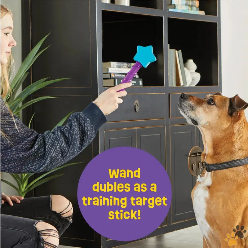 Magic Wand Treat Dispenser Dog Toy - Magic Wand Treat Dispenser: Star - Playful Dog Toy and Puppy Toy Multi-color.