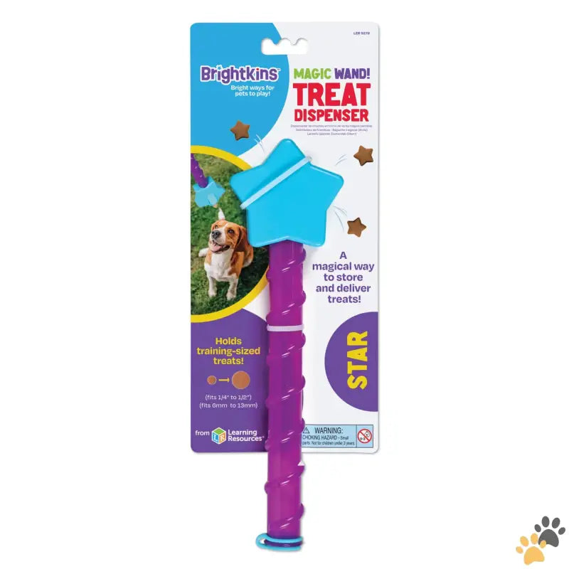 Magic Wand Treat Dispenser Dog Toy - Magic Wand Treat Dispenser: Star - Playful Dog Toy and Puppy Toy Multi-color.