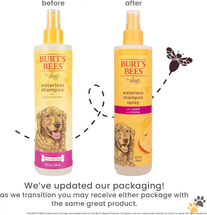 Burt’s Bees Dog Shampoo Spray - 10 Fl Oz (pack of 1) - Naturally Derived Waterless Shampoo Spray with Apple and Honey