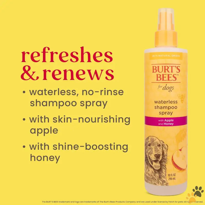 Burt’s Bees Dog Shampoo Spray - 10 Fl Oz (pack of 1) - Naturally Derived Waterless Shampoo Spray with Apple and Honey