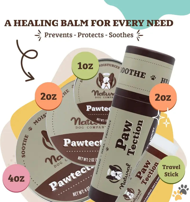 Pawtection Balm Winter Paw Protection - 0.15 Oz Stick - Pawtection Balm for Dogs (0.15oz Stick) All-natural Lick-safe