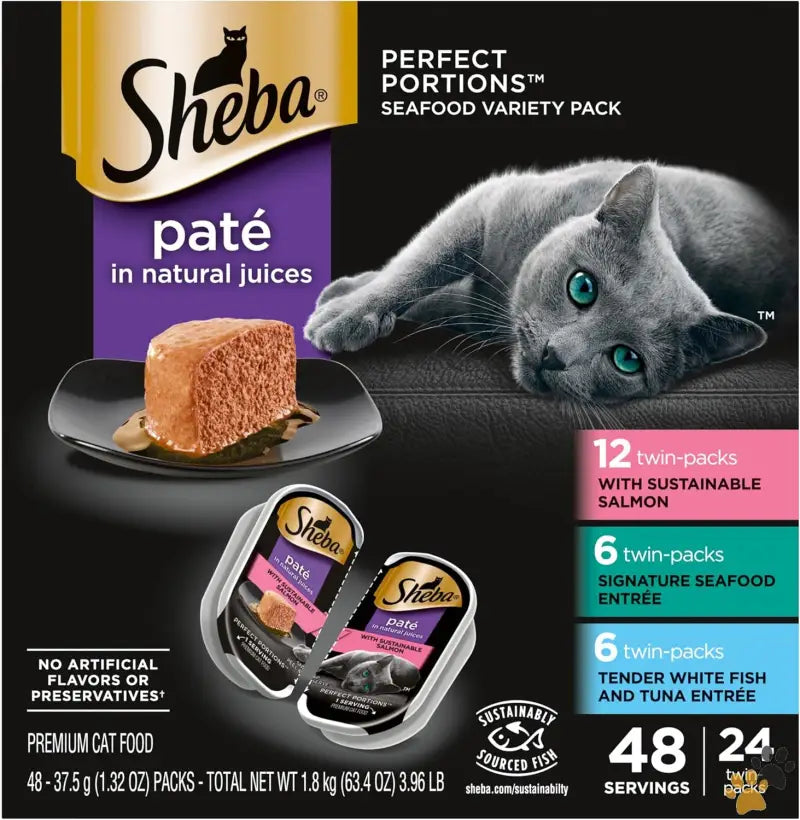 Complete Wet Cat Food - Seafood / 2.64 Ounce (pack of 24) - Perfect Portions Paté Wet Cat Food Trays (24 Count 48