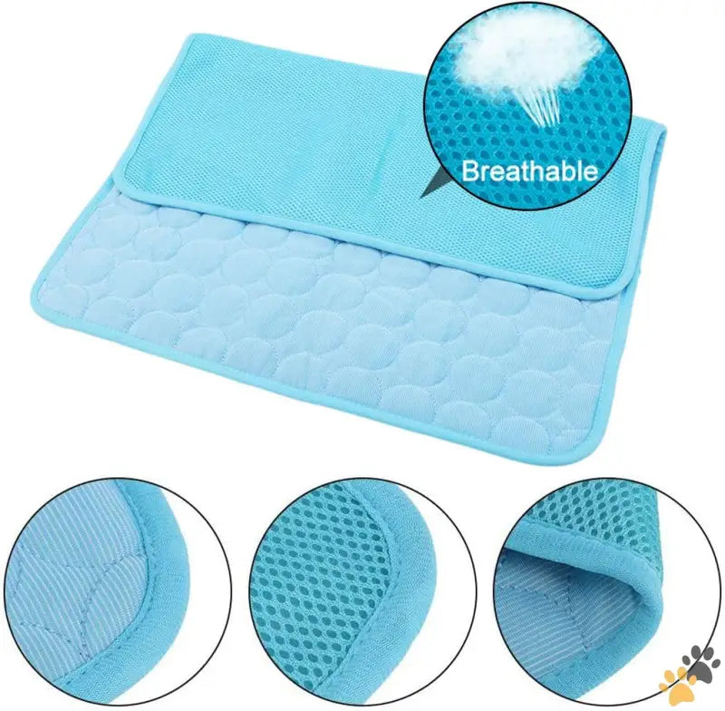 Ice Silk Dog Cooling Mat - Blue / 28x22in - Pet Cooling Mat for Dogs and Cats Mesh Fabric 28x22in Ice Silk Material